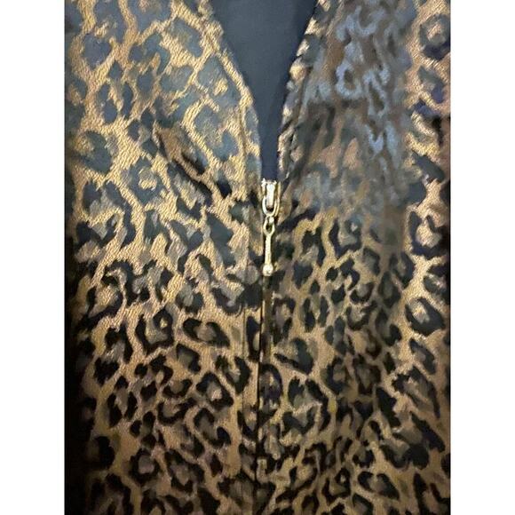 Jacqueline Ferrar Vintage Vest size 12 zipper leopard animal print Jazz - Picture 4 of 10